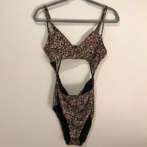 Floral one piece suit